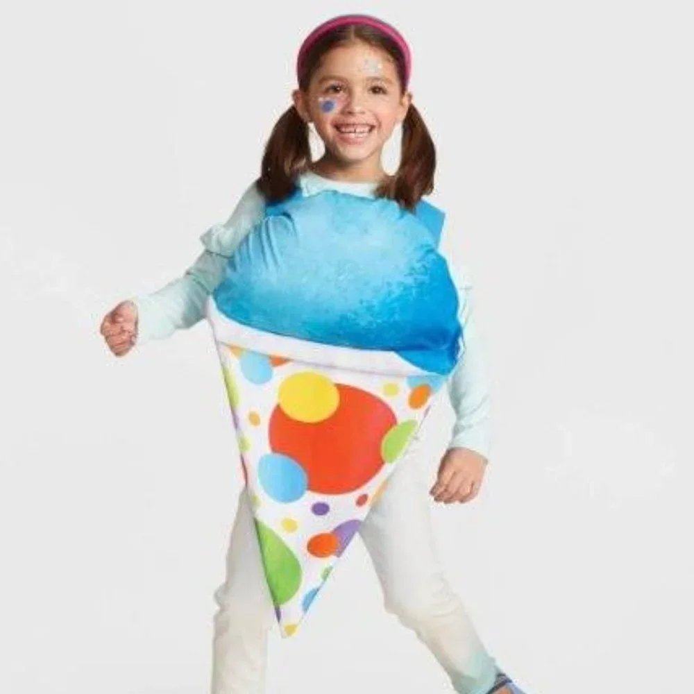 Snow Sno Cone Halloween Costume 1 Pc Tunic Pullover Blue Kids ages 7-10